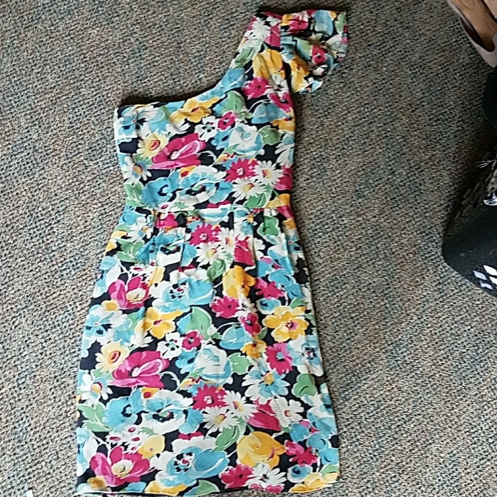 One shoulder, floral, spring dress
